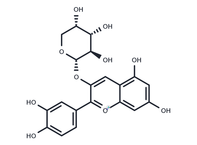 Cyanidin 3-O-arabinoside Chemical Structure