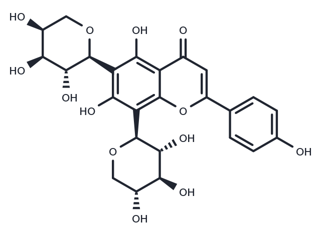 Apigenin6-C-α-L-arabinopyranosyl-8-C-β-D-xylopyranoside Chemical Structure
