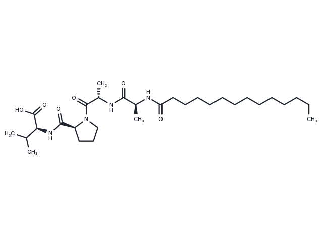 Myristoyl tetrapeptide Ala-Ala-Pro-Val Chemical Structure