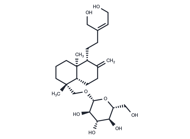 TargetMol Chemical Structure ent-Labda-8(17),13Z-diene-15,16,19-triol 19-O-glucoside