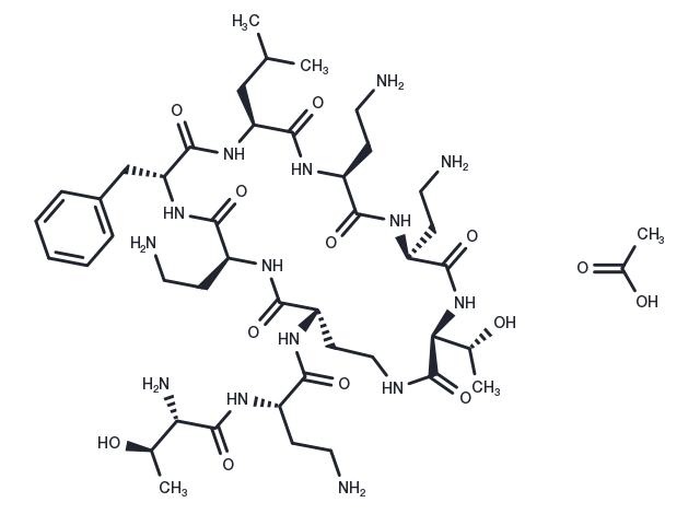 Polymyxin B nonapeptide acetate Chemical Structure