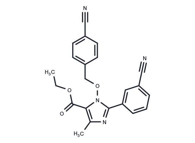 ethyl 1-[(4-cyanobenzyl)oxy]-2-(3-cyanophenyl)-4-methyl-1H-imidazole-5-carboxylate Chemical Structure