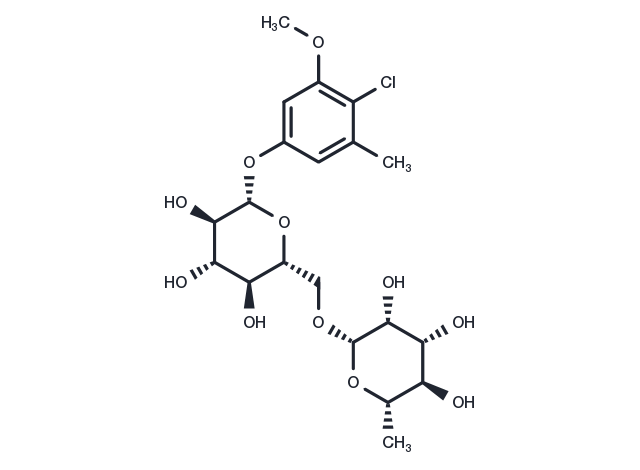 4-Chloro-3-methoxy-5-methylphenyl 6-O-(6-deoxy-β-L-mannopyranosyl)-β-D-glucopyranoside Chemical Structure