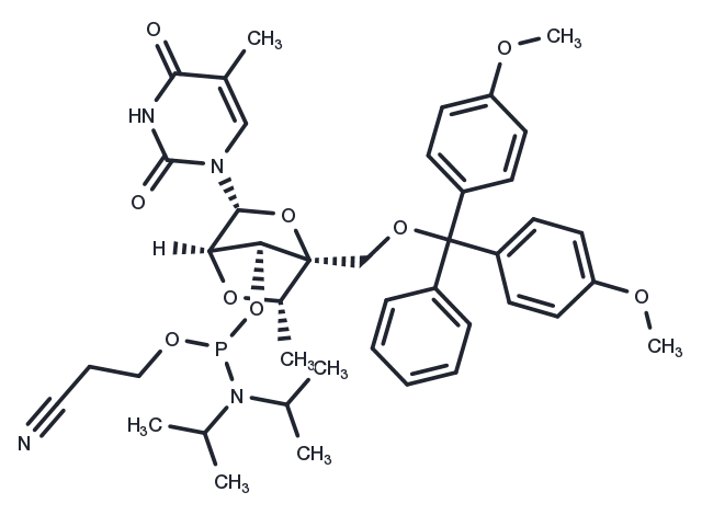 5'-ODMT cEt m5U Phosphoramidite (Amidite) Chemical Structure