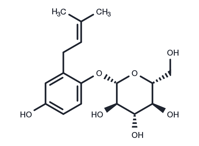 2-Prenylhydroquinone-1-glucoside Chemical Structure
