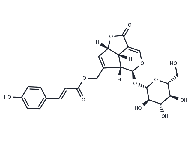 10-O-Coumaroyl-10-O-deacetylasperuloside Chemical Structure