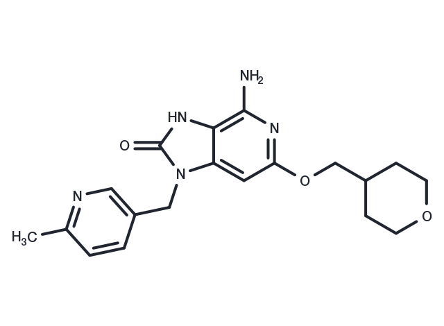 4-Amino-1,3-dihydro-1-[(6-methyl-3-pyridinyl)methyl]-6-   [(tetrahydro-2H-pyran-4-yl)methoxy]-2H-imidazo[4,5-c]-pyridin-2-one Chemical Structure