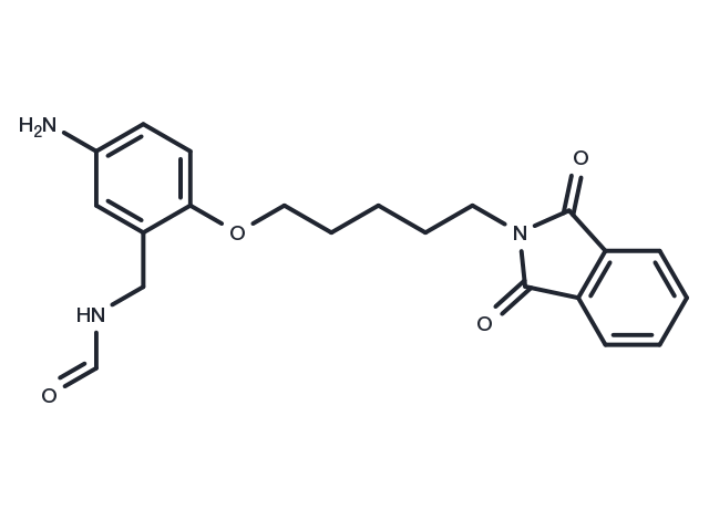Formamide, N-(5-amino-2-((5-(1,3-dioxoisoindolin-2-yl)pentyl)oxy)benzyl)- Chemical Structure