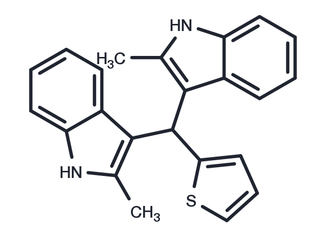 1H-Indole, 3,3'-(2-thienylmethylene)bis[2-methyl- Chemical Structure