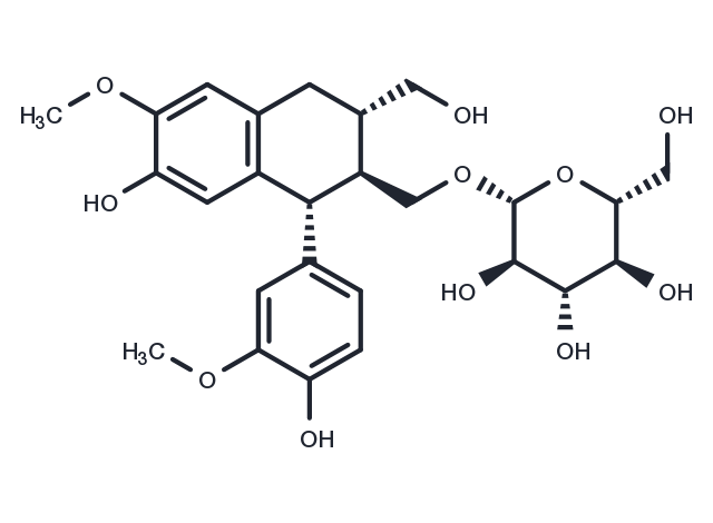 (-)-Isolariciresinol 9'-O-glucoside Chemical Structure