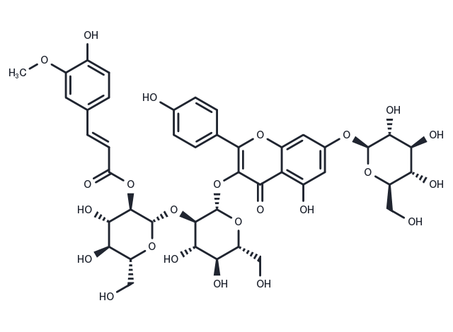 Kaempferol 3-(2-feruloylsophoroside) 7-glucoside Chemical Structure