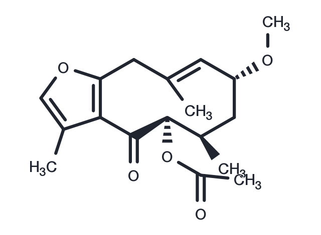 TargetMol Chemical Structure 2-Methoxy-5-acetoxy-fruranogermacr-1(10)-en-6-one