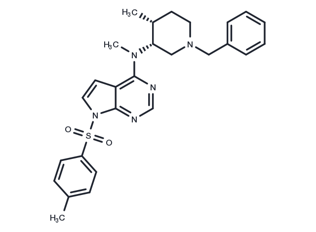 N-((3R,4R)-1-Benzyl-4-methylpiperidin-3-yl)-N-methyl-7-tosyl-7H-pyrrolo[2,3-d]pyrimidin-4-amine Chemical Structure