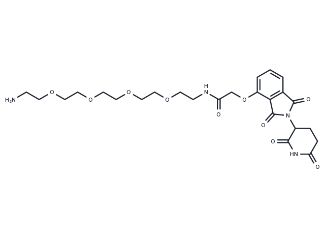 Thalidomide-O-amido-PEG4-C2-NH2 Chemical Structure