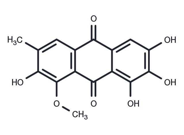 1,2,3,7-Tetrahydroxy-8-methoxy-6-methyl-9,10-anthraquinone Chemical Structure