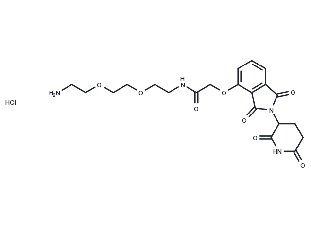 Thalidomide-O-amido-PEG2-C2-NH2 hydrochloride Chemical Structure