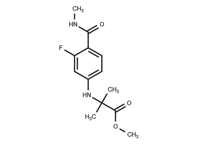 Methyl 2-((3-fluoro-4-(methylcarbamoyl)phenyl)amino)-2-methylpropanoate Chemical Structure