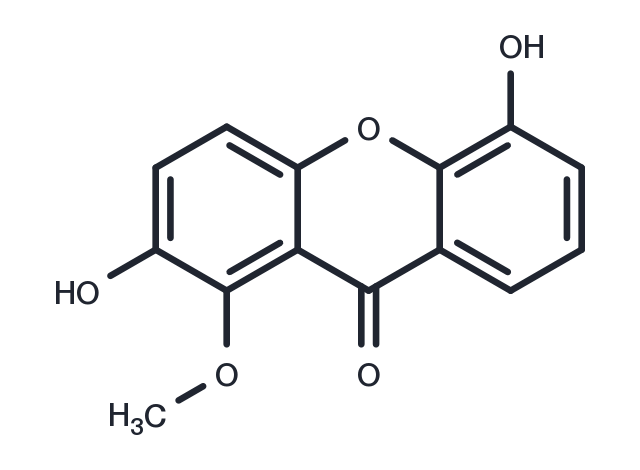 2,5-Dihydroxy-1-methoxyxanthone Chemical Structure
