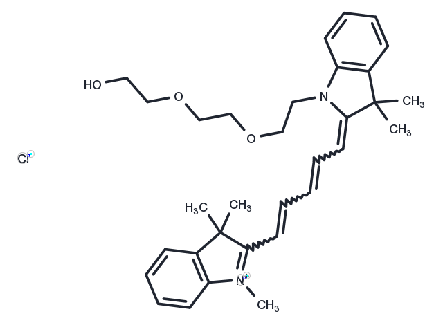 N-Methyl-N'-(hydroxy-PEG2)-Cy5 Chemical Structure
