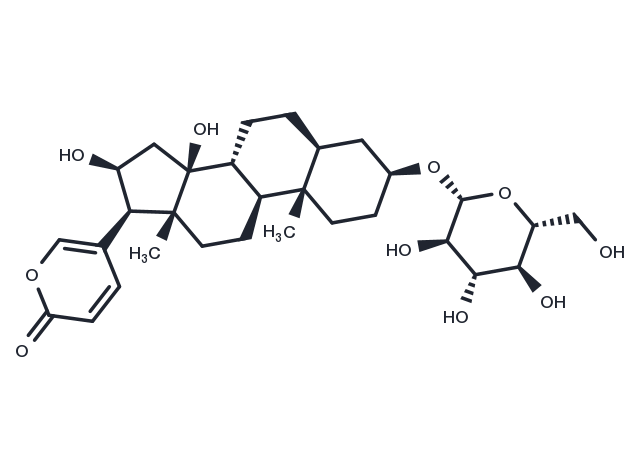 14β,16β-Dihydroxy-3β-(β-D-glucopyranosyloxy)-5α-bufa-20,22-dienolide Chemical Structure