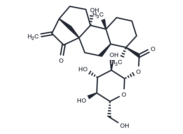 ent-9-Hydroxy-15-oxo-16-kauren-19-oic acid beta-D-glucopyranosyl ester Chemical Structure