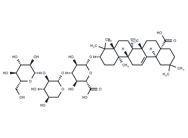 Oleanolic acid-3-O-glucosyl(1-2)xylyl(1-3)glucosiduronic acid Chemical Structure