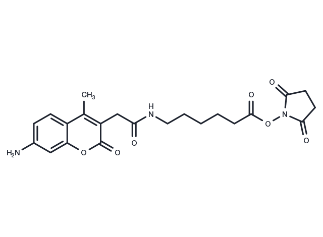 TargetMol Chemical Structure AMCA-X, SE [3-(7-amino-4-methyl-2-oxo-2H-chromen-3-yl)propanoic acid, succinimidyl ester]