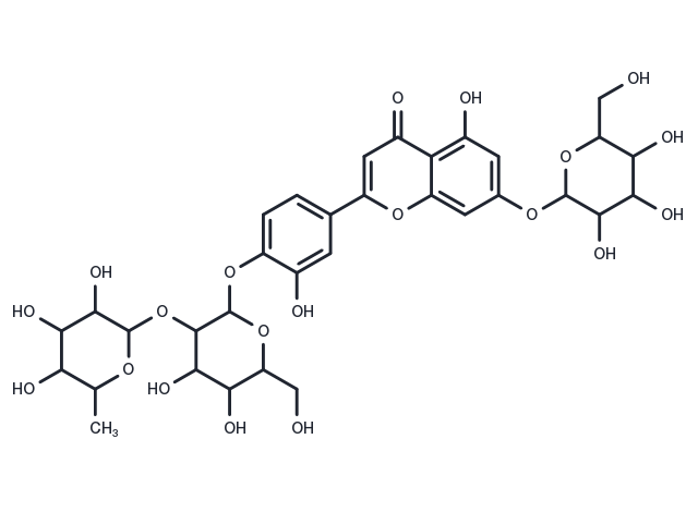 TargetMol Chemical Structure Genistein 7-O-β-D-glucopyranoside-4'-O-[α-L-rhamnopyranosyl-(1→2)-β-D-glucopyranoside]