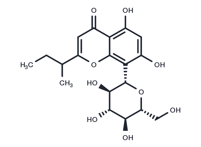 TargetMol Chemical Structure 8-Glucosyl-5,7-dihydroxy-2-(1-methylpropyl)chromone