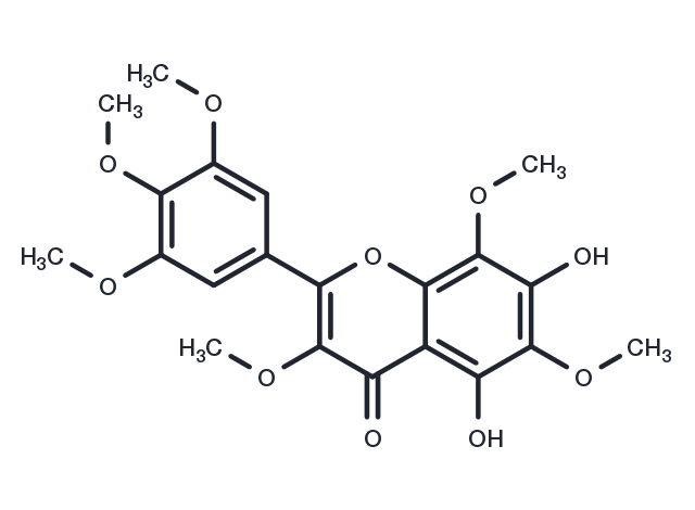 5,7-Dihydroxy 3,3',4',5',6,8-hexamethoxyflavone Chemical Structure