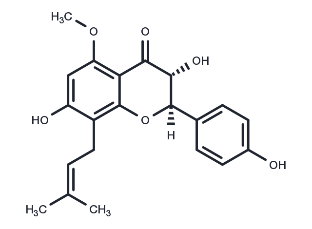 TargetMol Chemical Structure (2R,3R)-3,7-Dihydroxy-2-(4-hydroxyphenyl)-5-methoxy-8-(3-methylbut-2-en-1-yl)chroman-4-one