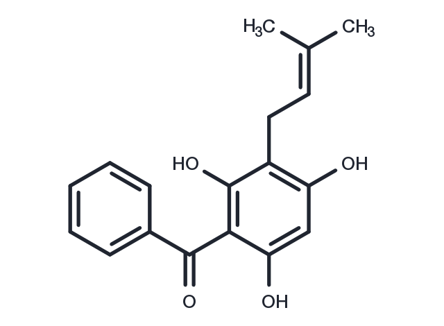 3-Prenyl-2,4,6-trihydroxybenzophenone Chemical Structure