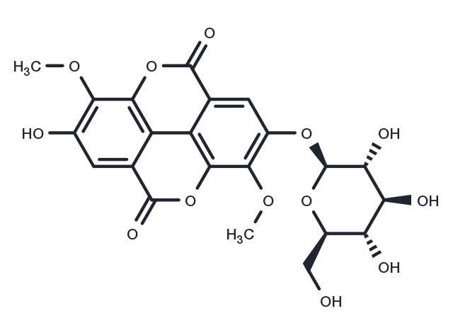 3,3'-Di-O-methylellagic acid-4'-O-β-D-glucopyranoside Chemical Structure