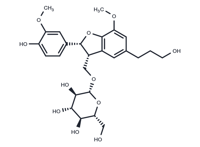 (7R,8R)-Dihydrodehydrodiconiferyl alcohol 9-O-β-D-glucoside Chemical Structure