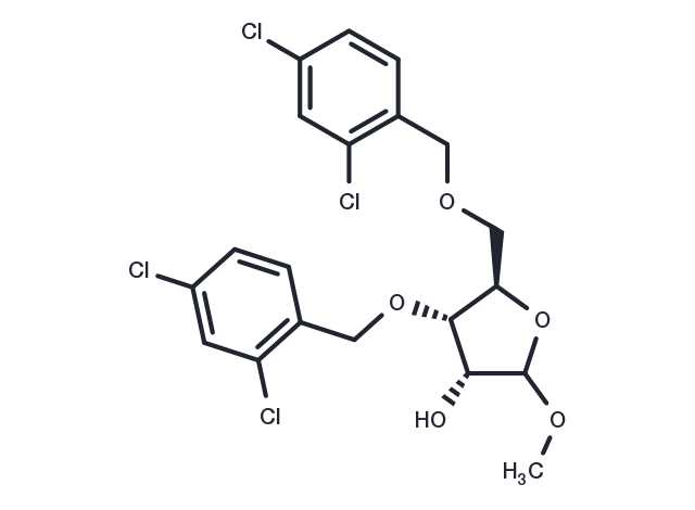 Methyl   3,5-di-O-(2,4-dichlorobenzyl)-D-ribofuranoside Chemical Structure