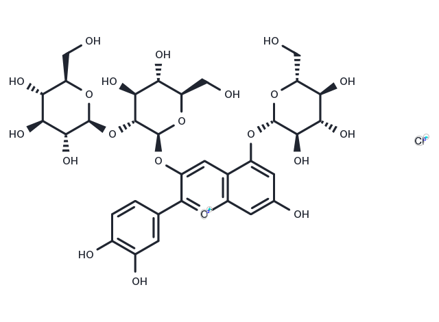 Cyanidin 3-sophoroside-5-glucoside Chemical Structure
