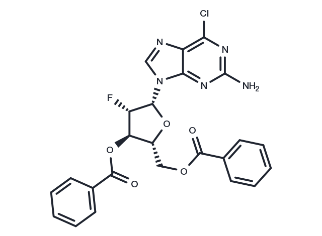 2-Amino-6-chloropurine -9-beta-D-(2’-deoxy-3’,5’-di-O-benzoyl-2’-fluoro)arabinoriboside Chemical Structure