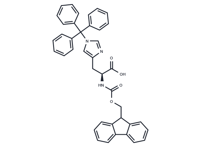 TargetMol Chemical Structure (S)-2-((((9H-Fluoren-9-yl)methoxy)carbonyl)amino)-3-(1-trityl-1H-imidazol-4-yl)propanoic acid