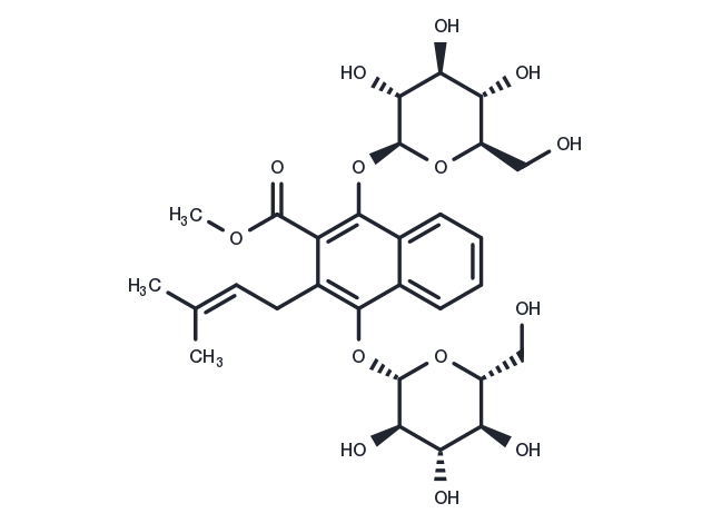 Methyl 1,4-bisglucosyloxy-3-prenyl-2-naphthoate Chemical Structure