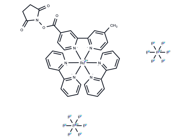 Ru(bpy)2(mcbpy-O-Su-ester)(PF6)2 Chemical Structure
