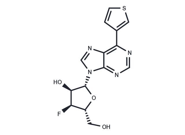 9-(3-Deoxy-3-fluoro-β-D-ribofuranosyl)-6-(thiophen-3-yl)purine Chemical Structure