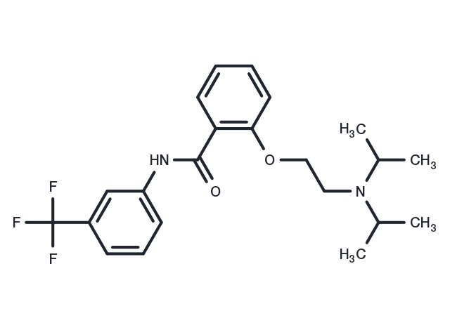Benzamide, 2-(2-(bis(1-methylethyl)amino)ethoxy)-N-(3-(trifluoromethyl)phenyl)- Chemical Structure