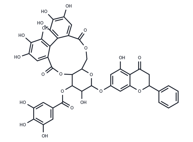TargetMol Chemical Structure Pinocembrin 7-O-[3''-O-galloyl-4'',6''-hexahydroxydiphenoyl]-β-D-glucoside