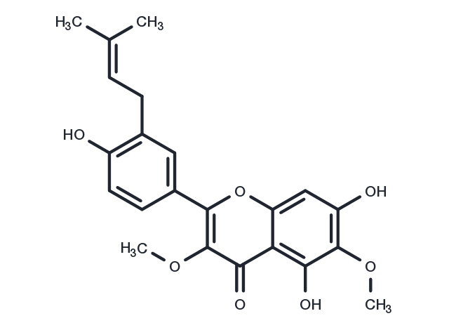 5,7,4-Trihydroxy-3,6-dimethoxy-3-prenylflavone Chemical Structure