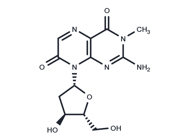 3-Methyl-8-(2'-deoxy-β-D-ribofuranosyl)isoxanthopterin Chemical Structure