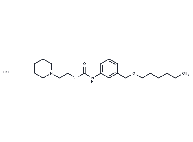 Carbanilic acid, m-((hexyloxy)methyl)-, 2-piperidinoethyl ester, hydrochloride Chemical Structure