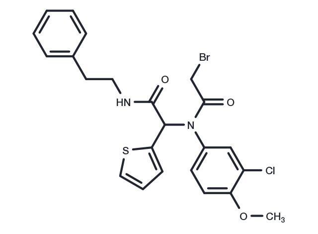 2-Thiopheneacetamide, α-[(2-bromoacetyl)(3-chloro-4-methoxyphenyl)amino]-N-(2-phenylethyl)- Chemical Structure