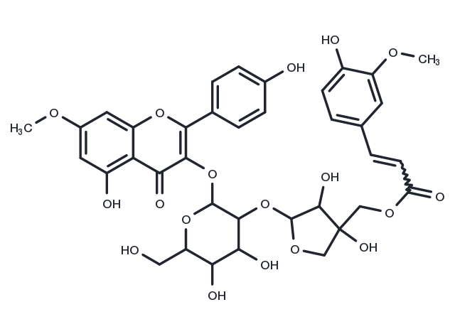 TargetMol Chemical Structure 3-O-[5'''-O-feruloyl-beta-D-apiofuranosyl(1'''->2'')-beta-D-glucopyranosyl] rhamnocitrin