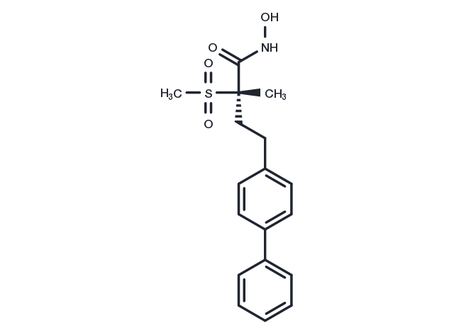 (2S)-4-biphenyl-4-yl-N-hydroxy-2-methyl-2-(methylsulfonyl)butanamide Chemical Structure