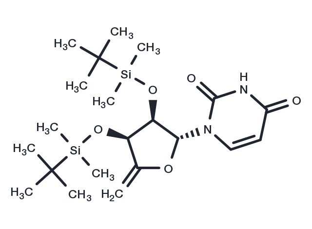 2’,3’-Bis(O-t-butyldimethylsilyl)-4’,5’-Didehydro-5’-deoxyuridine Chemical Structure